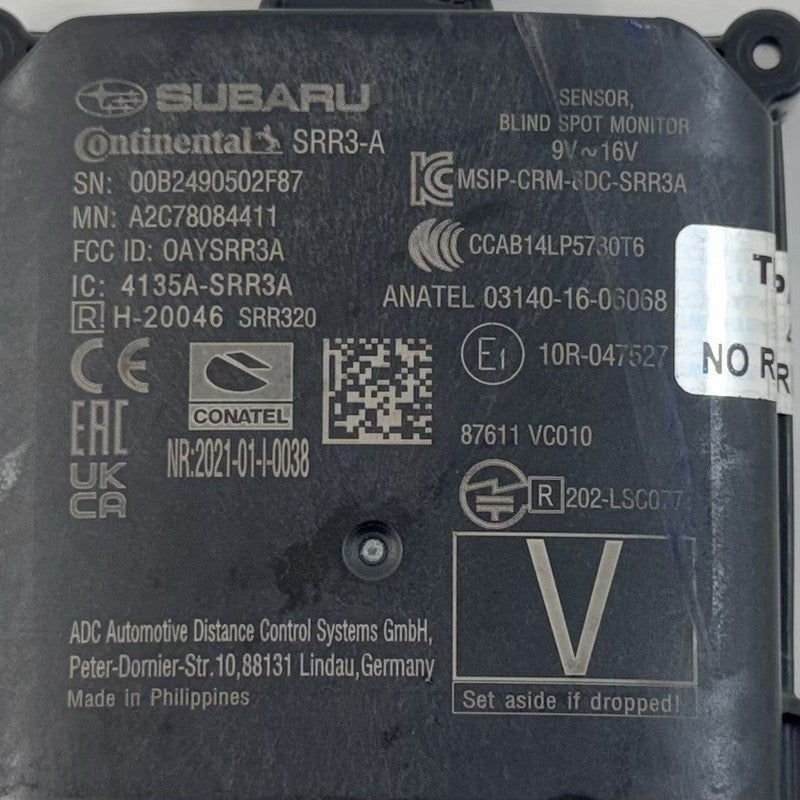 87611VC010 24-25 Subaru WRX Left Right Rear Blind Spot Sensor Radar Monitor 87611VC010 OEM