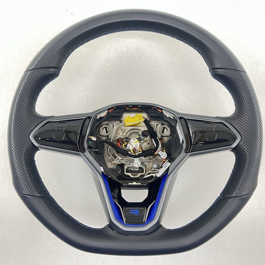 5H0-124-B / 5H0 124 B / 5H0124B 22-25 VOLKSWAGEN GOLF R DRIVER STEERING WHEEL LEATHER WITH BLUE STITCHING OEM