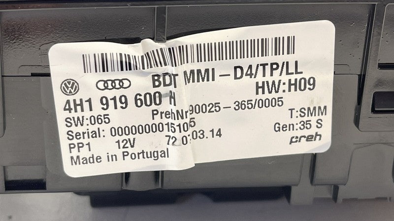 4H1 919 600 H / 4H1919600H / 4H1919600 11-18 AUDI A8 S8 MULTIMEDIA INTERFACE CONTROL KNOB SWITCH 4H1 919 600 H OEM