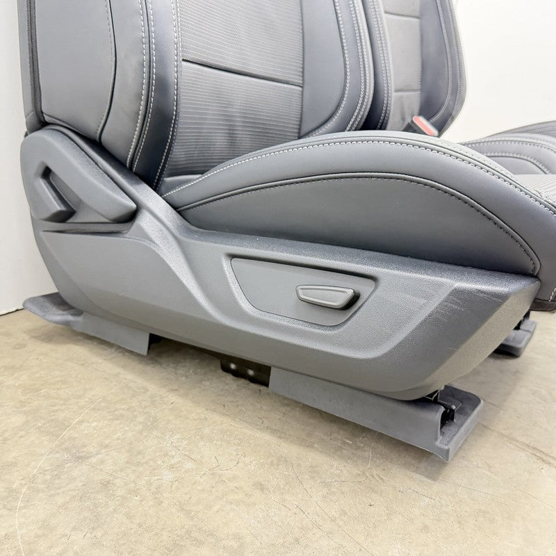 24-26 Ford Mustang GT Premium Front Seat Pair Leather Black W/ White Stitch OEM