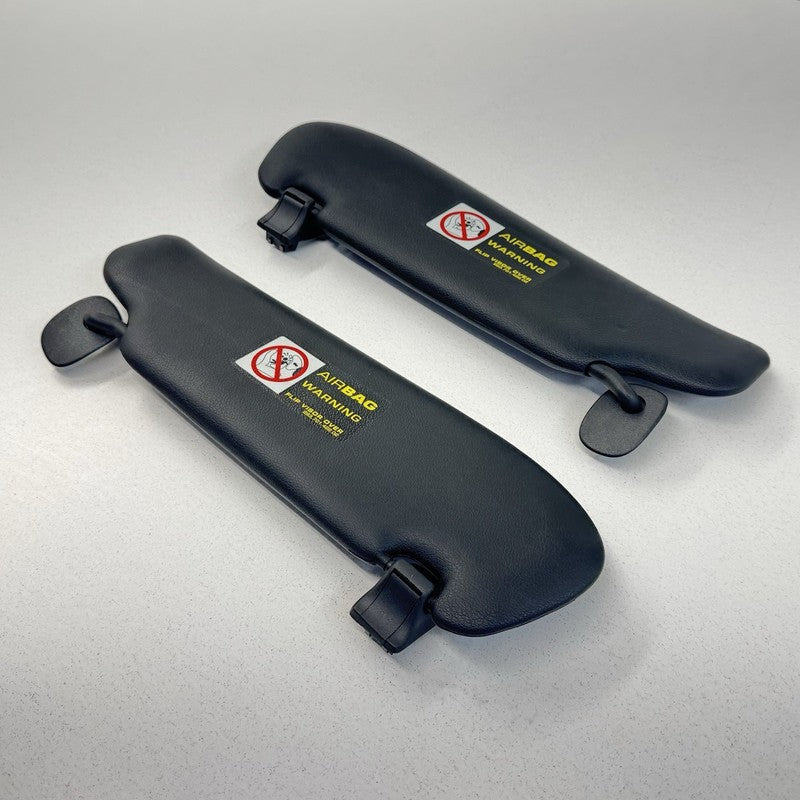 06-08 Porsche Cayman 987 Illuminated Sunvisor Sun Visor Shade Pair Black OEM