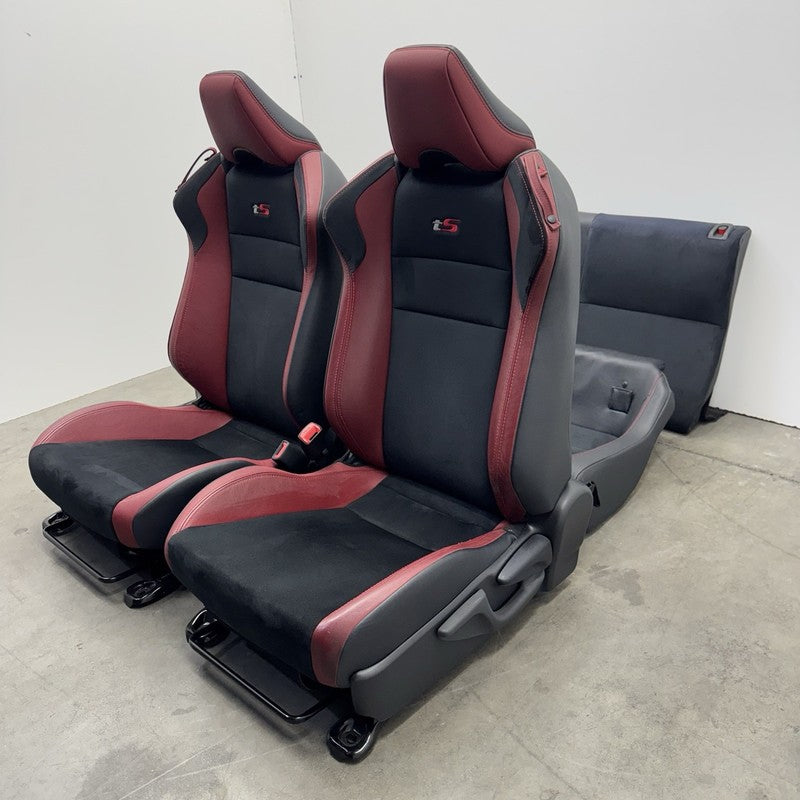 2018 SUBARU BRZ TS SEAT SET FRONT & REAR LEATHER SUEDE RED & BLACK OEM RARE!