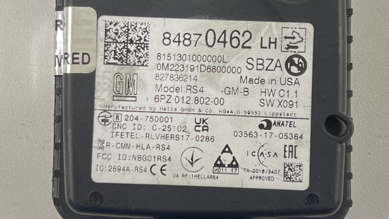 84870462 / 8487 0462 22-24 CADILLAC CT4 V BLACKWING LEFT REAR BLIND SPOT RADAR MONITOR MODULE OEM