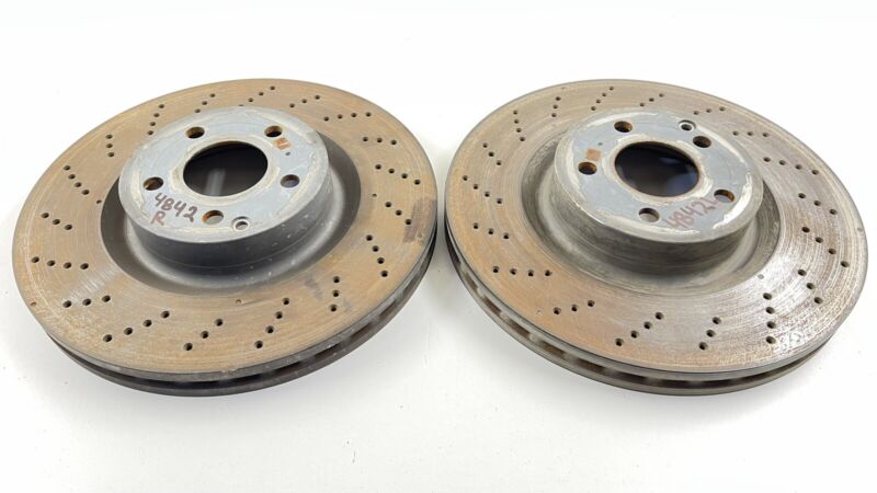 14-17 MERCEDES BENZ E550 W207 FRONT ROTOR BRAKE DISC DRILLED PAIR OEM