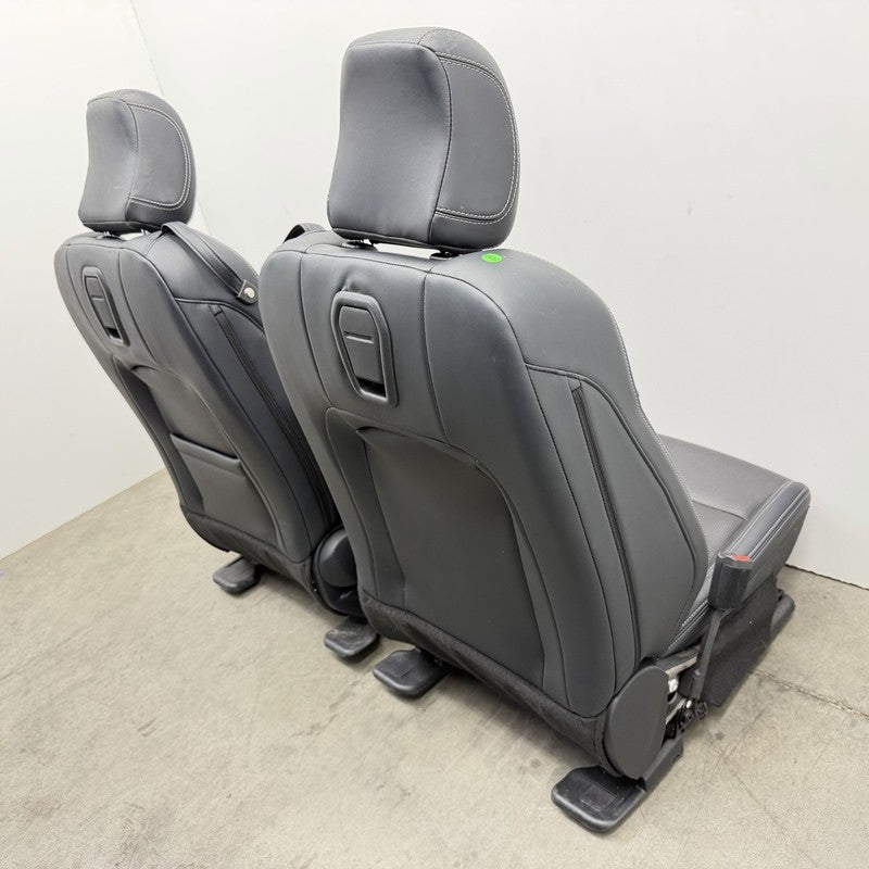 24-26 Ford Mustang GT Premium Front Seat Pair Leather Black W/ White Stitch OEM