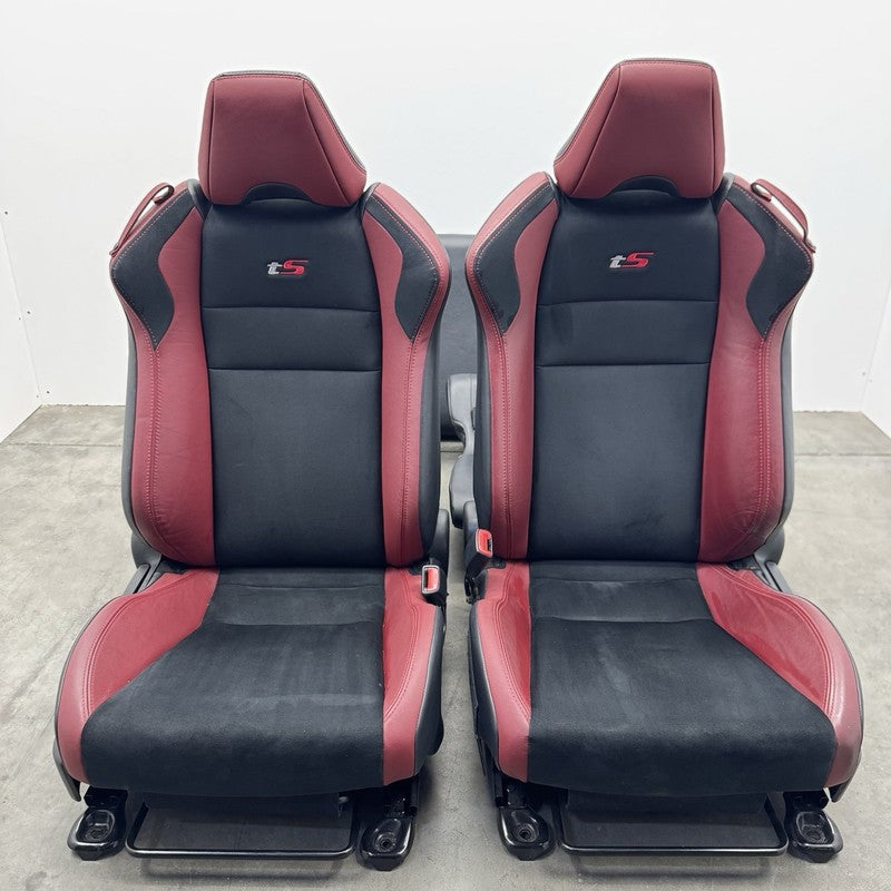 2018 SUBARU BRZ TS SEAT SET FRONT & REAR LEATHER SUEDE RED & BLACK OEM RARE!