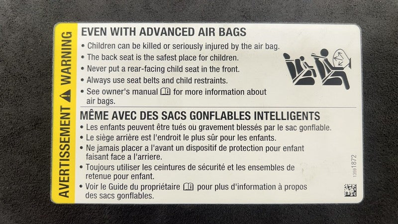 1359 1872 / 13591872 22-24 CADILLAC CT4 V BLACKWING LEFT & RIGHT SUNVISOR SUN VISOR PAIR SUEDE OEM