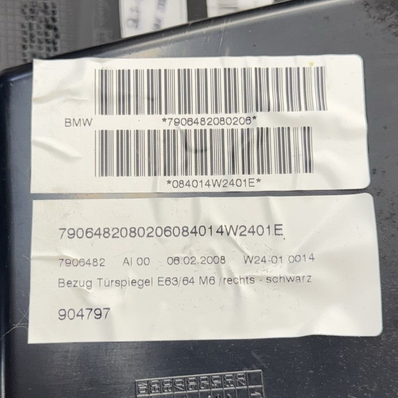 3932436 06-10 BMW M6 E63 E64 PASSENGER RIGHT DOOR PANEL INTERIOR COVER TRIM LEATHER OEM