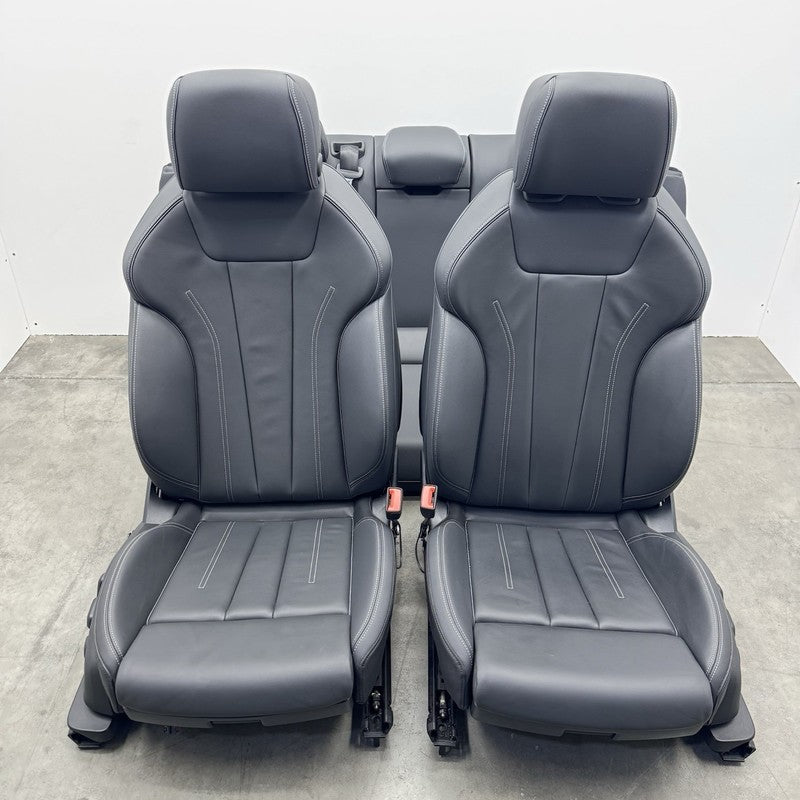  20-24 AUDI A4 S-LINE SEAT SET FRONT & REAR LEATHER BLACK OEM