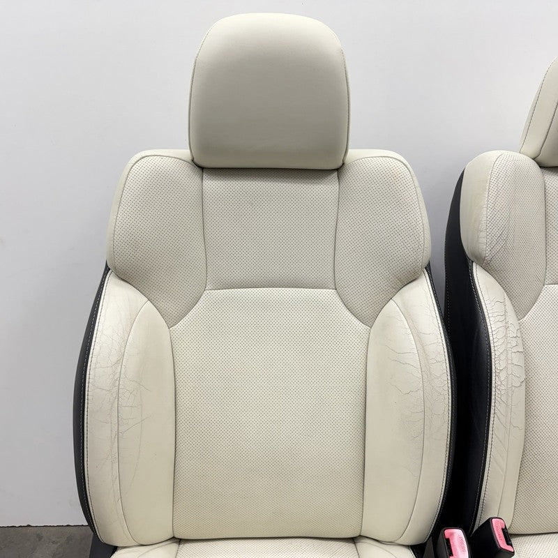 08-10 Lexus IS F Left And Right Front Seat Pair Leather Alpine White OEM