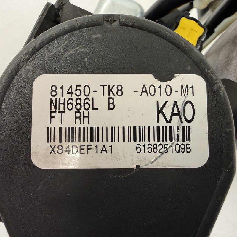 81450-TK8-A010-M1 / 81450 TK8 A010 M1 / 81450TK8A010M1 11-17 Honda Odyssey Passenger Right Front Seatbelt Seat Belt Retr