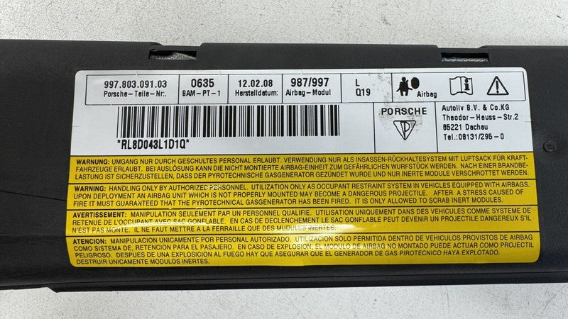 99780309103 / 997.803.091.03 / 997 803 091 03 05-12 PORSCHE 911 997 BOXSTER CAYMAN 987 DRIVER LEFT DOOR AIRBAG AIR BAG S