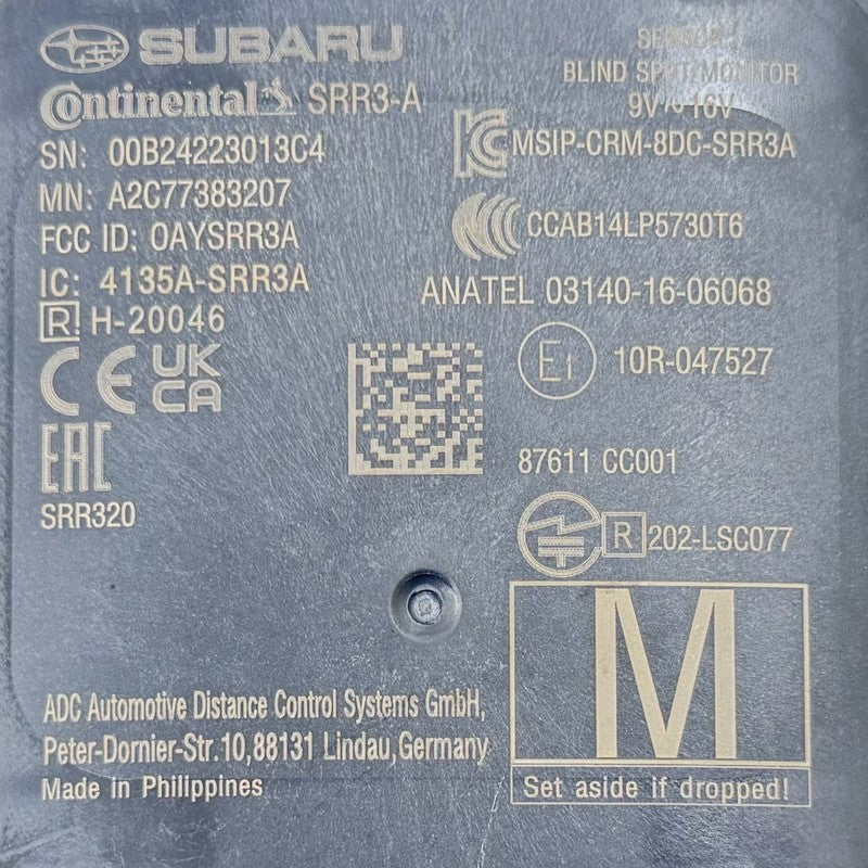 87611 CC001 / 87611CC001 22-25 TOYOTA GR86 RIGHT REAR BLIND SPOT SENSOR RADAR MONITOR 87611 CC001 OEM