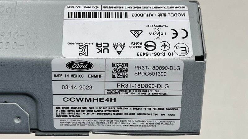 PR3T-18B955-BE / PR3T 18B955 BE / PR3T18B955BE 24-25 MUSTANG DARK HORSE SYNC 4 RADIO HEAD UNIT DISPLAY SCREEN MODULE SET