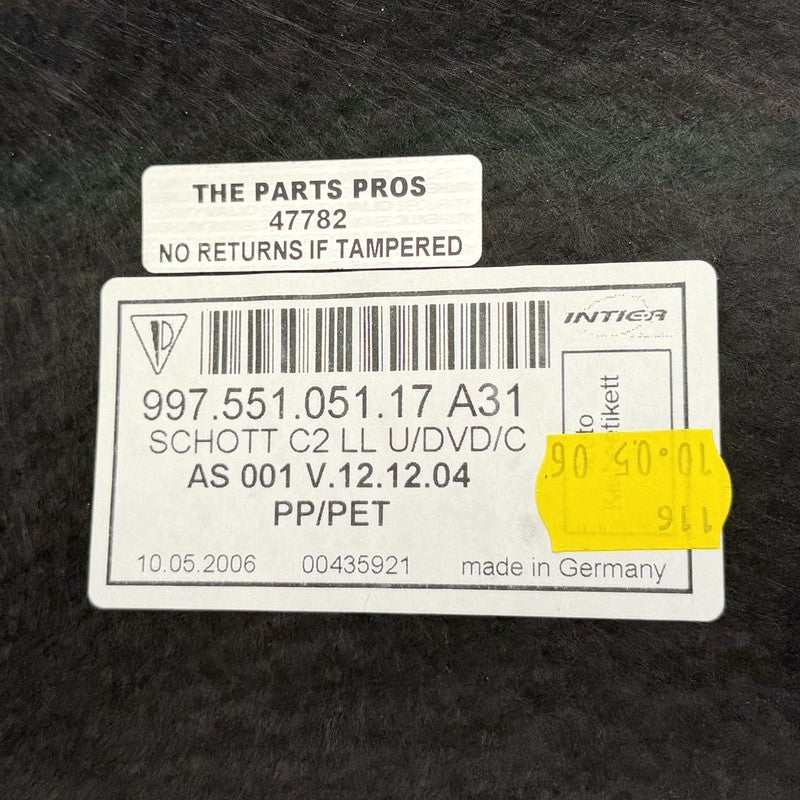 987.551.045.05 / 987 551 045 05 / 98755104505 05-12 Porsche Boxster Cayman 987 Front Trunk Carpet Trim Set OEM