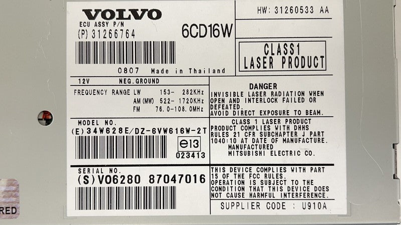 31266764 07-10 ASTON MARTIN VANTAGE CD CHANGER PLAYER RADIO STEREO HEAD UNIT 31266764 OEM