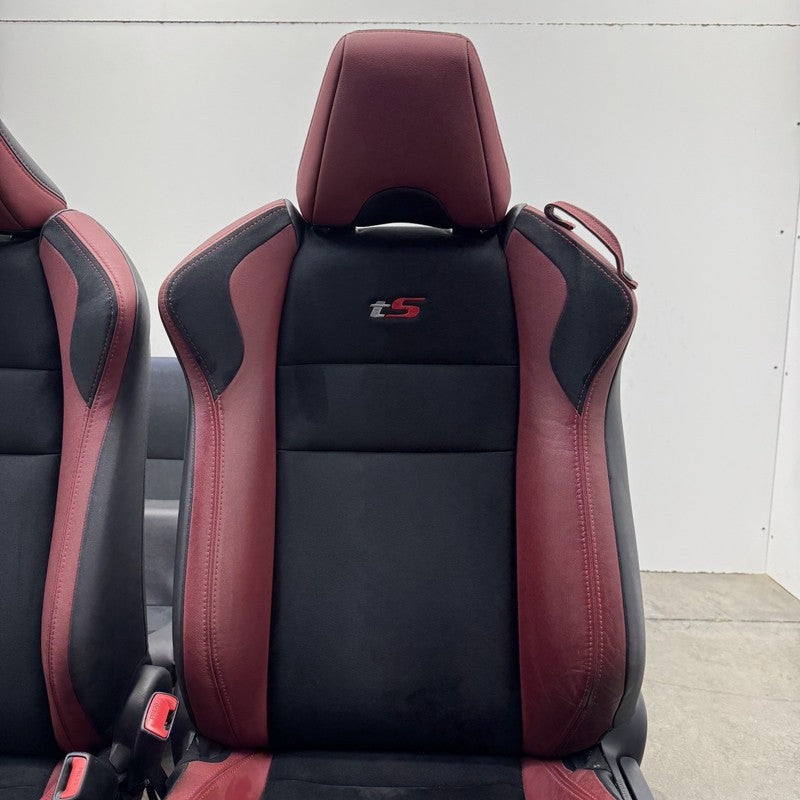 2018 SUBARU BRZ TS SEAT SET FRONT & REAR LEATHER SUEDE RED & BLACK OEM RARE!