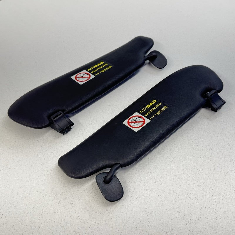 06-08 Porsche Cayman 987 Illuminated Sunvisor Sun Visor Shade Pair Black OEM