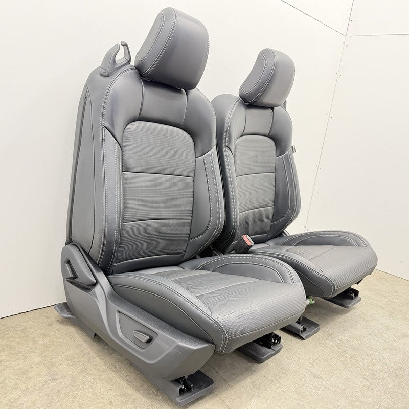 24-26 Ford Mustang GT Premium Front Seat Pair Leather Black W/ White Stitch OEM