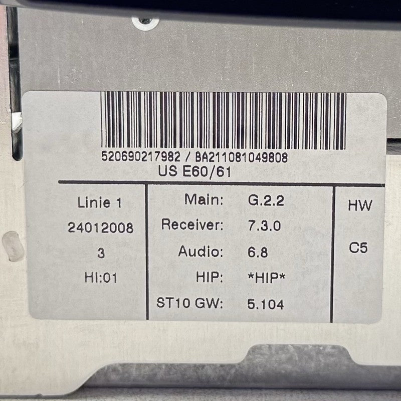 65839170703 08-10 BMW E60 E61 E63 E64 CCC Navigation Radio Head Unit CD Player 9170703 OEM