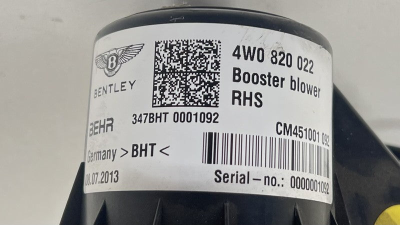 8T0 820 521 A / 8T0820521A 13-18 BENTLEY FLYING SPUR RIGHT HVAC AC AIR BOOSTER BLOWER MOTOR W/ RESISTOR OEM