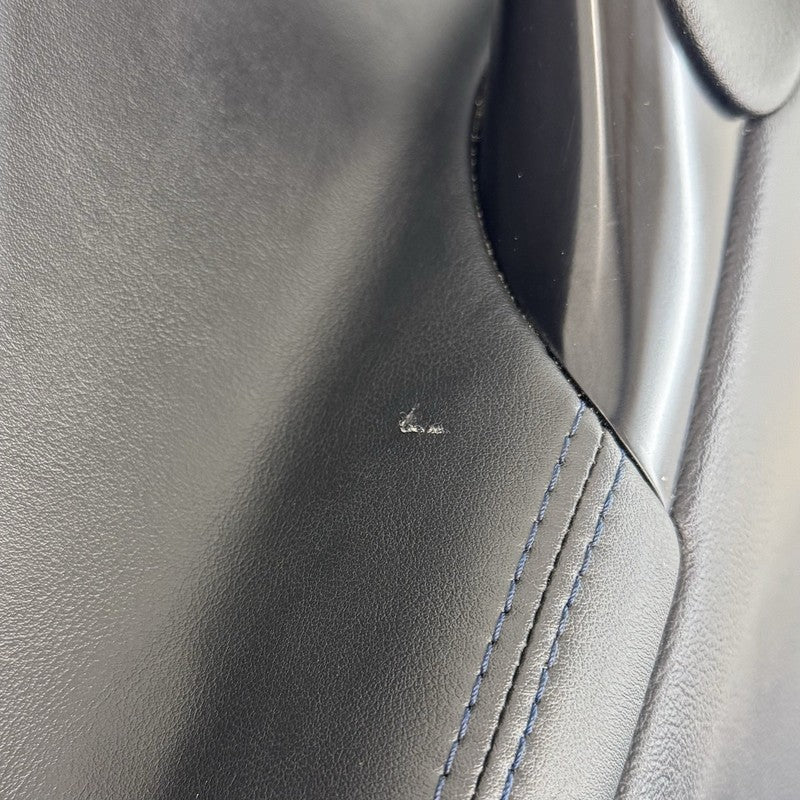 08-14 Lexus IS F Left Rear Door Panel Cover Trim Black With Blue Stitching OEM