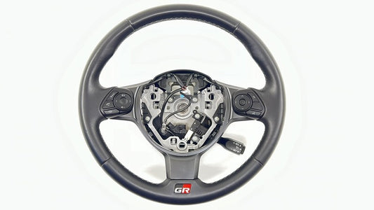 22-24 TOYOTA GR86 DRIVER STEERING WHEEL LEATHER BLACK OEM