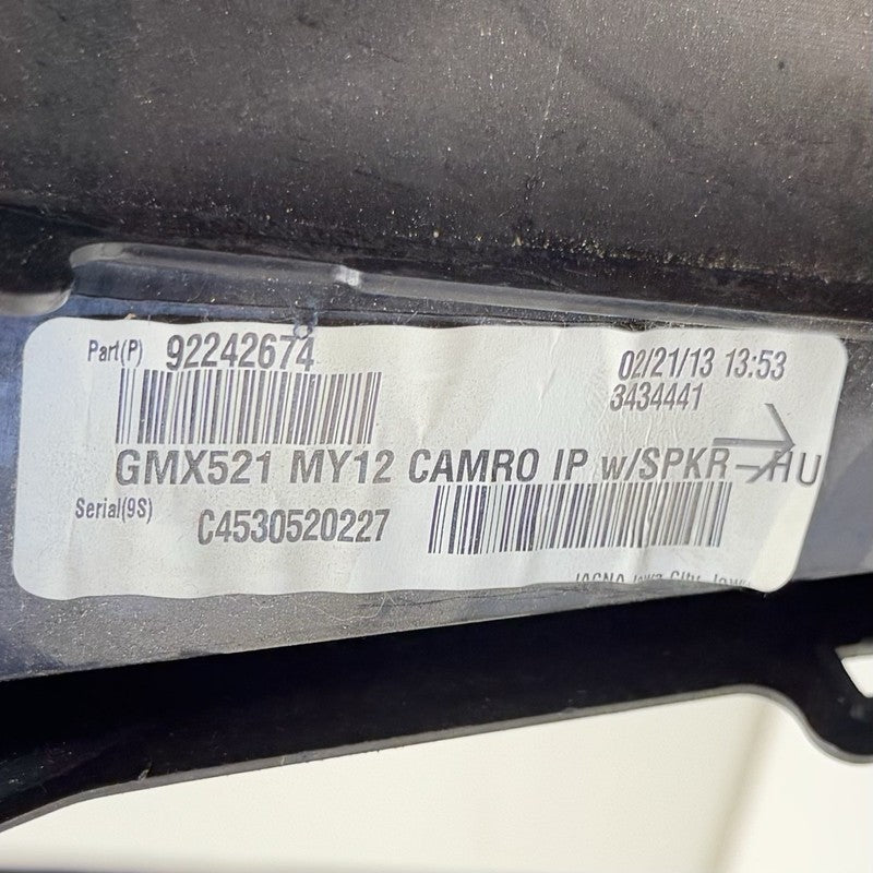 92242674 12-15 CHEVROLET CAMARO ZL1 DASHBOARD DASH BOARD INSTRUMENT PANEL COVER OEM