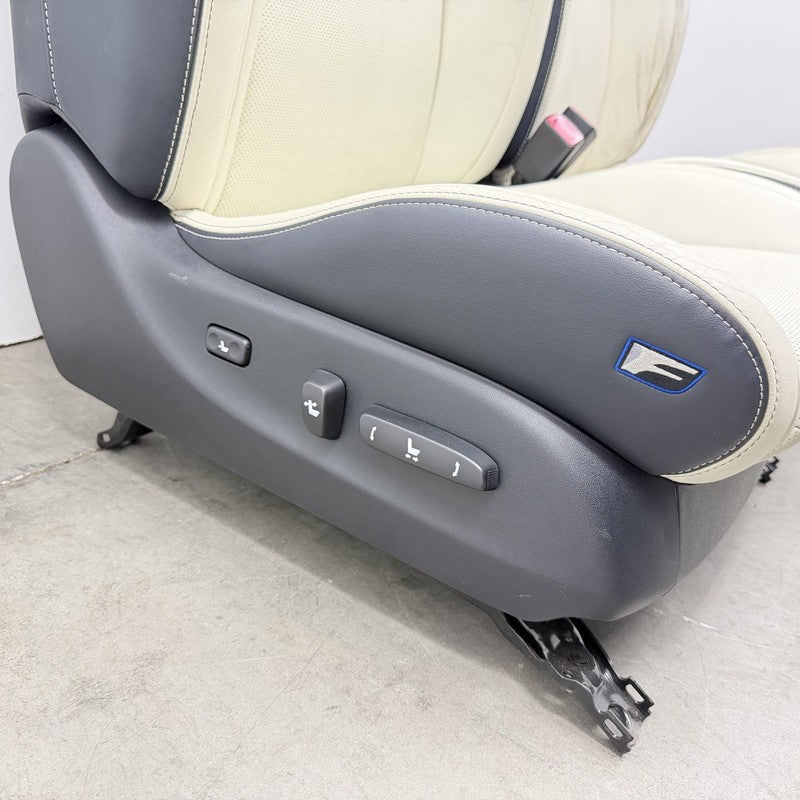 08-10 Lexus IS F Left And Right Front Seat Pair Leather Alpine White OEM