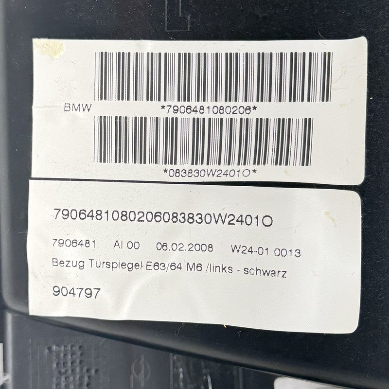 3 932 436 / 3932436 06-10 BMW M6 E63 E64 DRIVER LEFT DOOR PANEL INTERIOR COVER TRIM LEATHER OEM