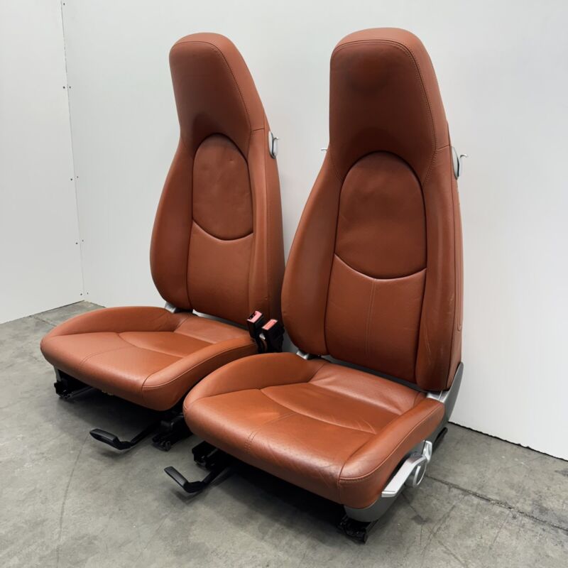 Does Not Apply 05-08 PORSCHE BOXSTER S 987 FRONT BUCKET SEAT PAIR POWER LEATHER TERRACOTTA OEM