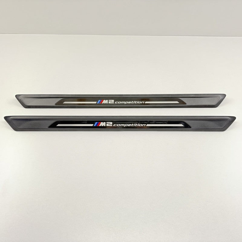 7 345 103 / 7345103 19-21 BMW M2 Competition Left & Right Door Step Sill Scuff Plate Trim Panel OEM