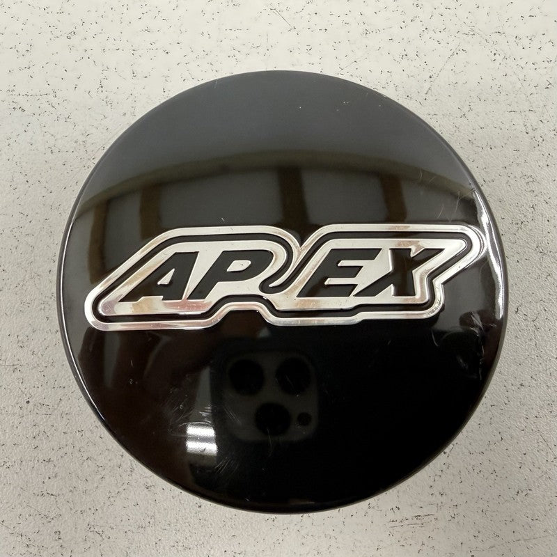 ONE (1) Apex Black Wheel Rim Center Cap USED