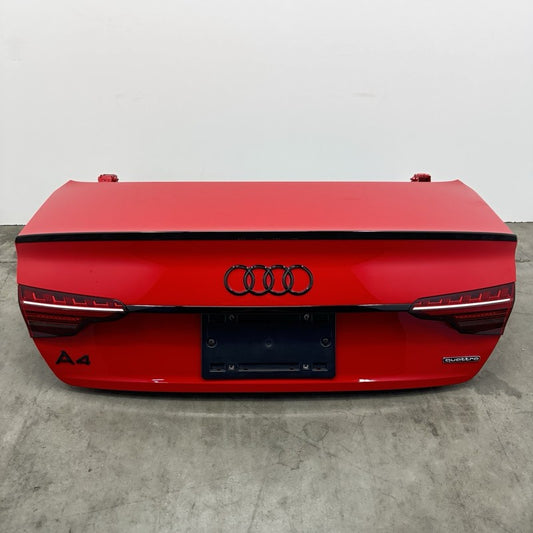  20-24 AUDI A4 S4 TRUNK LID COMPLETE WITH SPOILER  & TAIL LIGHTS OEM