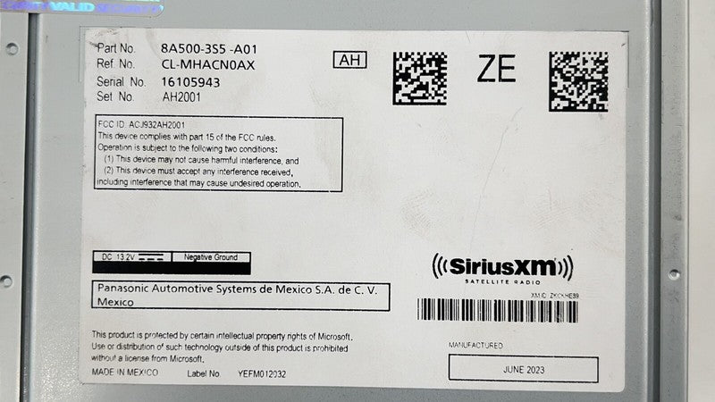 8A500-3S5-A01 / 8A500 3S5 A01 / 8A5003S5A01 2024 ACURA INTEGRA TYPE S RADIO AUDIO UNIT RECEIVER SYSTEM 8A500-3S5-A01 OEM