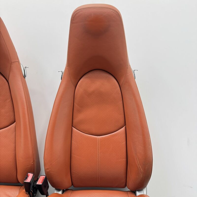 Does Not Apply 05-08 PORSCHE BOXSTER S 987 FRONT BUCKET SEAT PAIR POWER LEATHER TERRACOTTA OEM