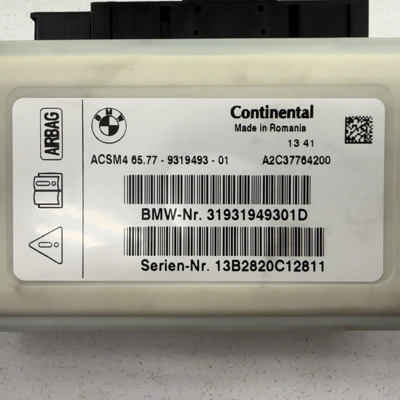 65779319493 11-16 BMW M5 528 535 550 F10 Airbag Air Bag Restraint Module SRS 9319493 OEM