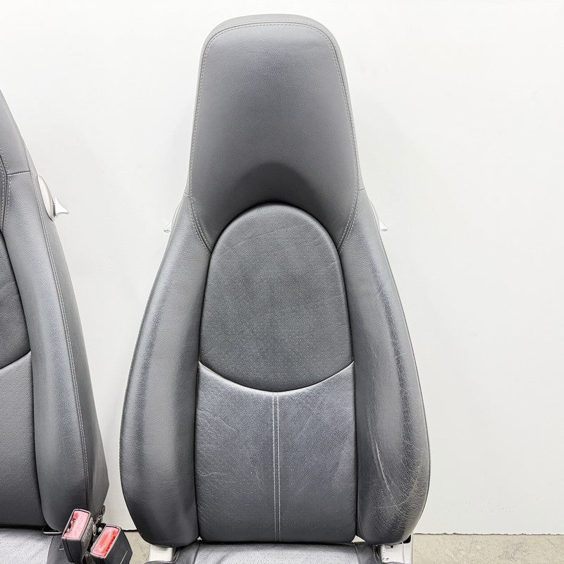 05-08 Porsche 911 997 Boxster Cayman 987 Front Seat Pair Black Leather OEM