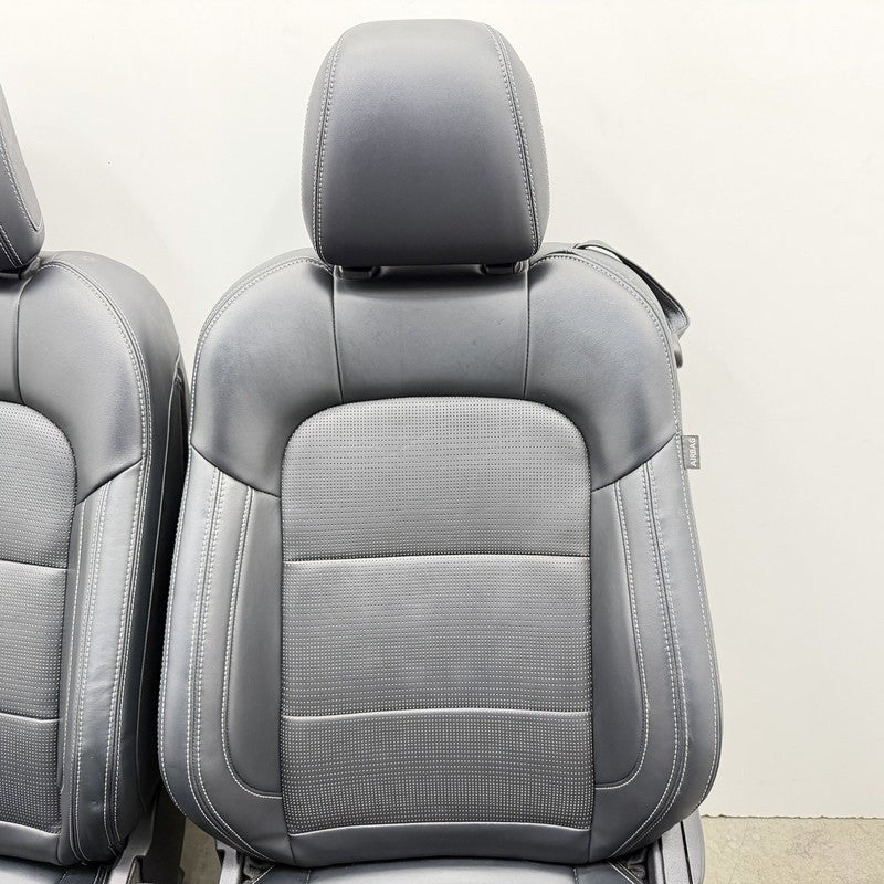 24-26 Ford Mustang GT Premium Front Seat Pair Leather Black W/ White Stitch OEM