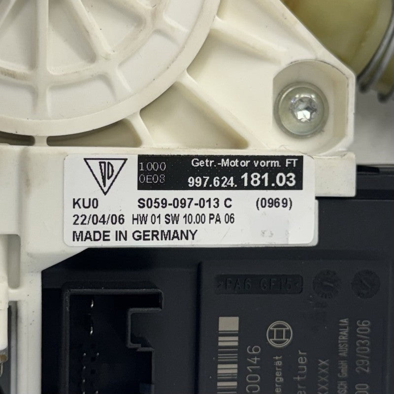 997.624.181.03 / 997 624 181 03 / 99762418103 06-12 Porsche Cayman 987 Driver Left Door Glass Window Regulator W/ Motor 