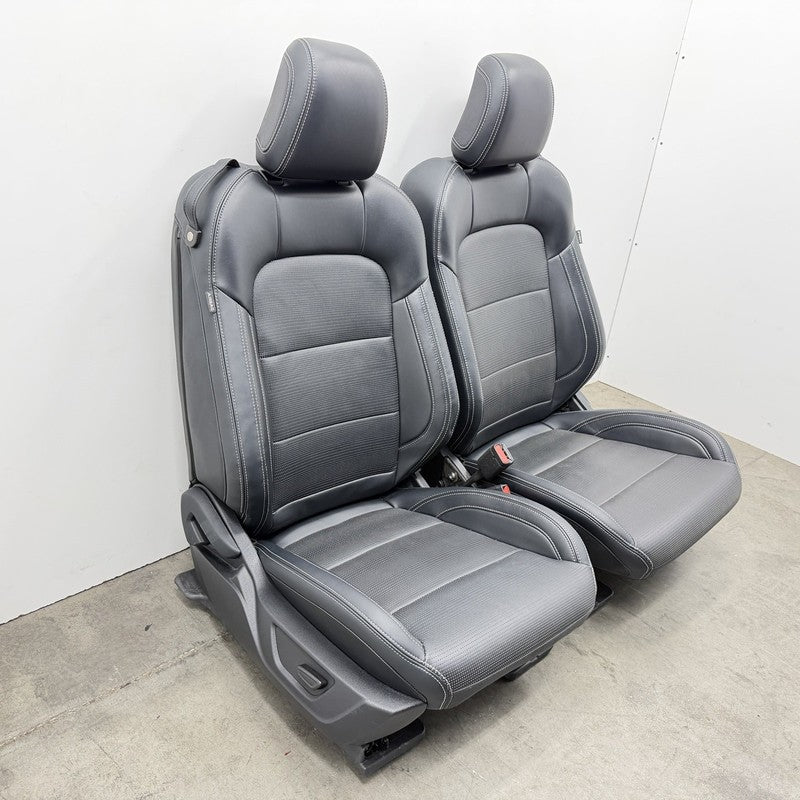 24-26 Ford Mustang GT Premium Front Seat Pair Leather Black W/ White Stitch OEM