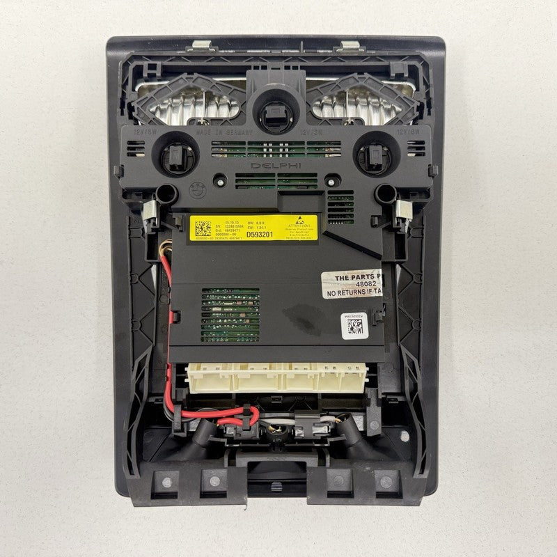 11-16 BMW M5 528 535 550 F10 Front Overhead Console Light Lamp Sunroof Black OEM