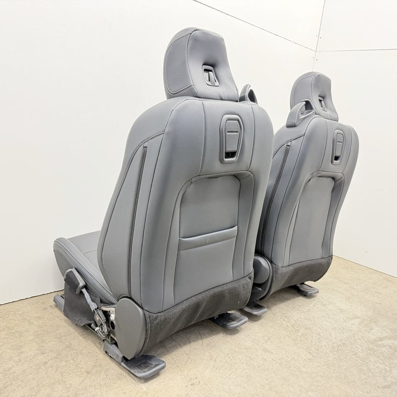 24-26 Ford Mustang GT Premium Front Seat Pair Leather Black W/ White Stitch OEM