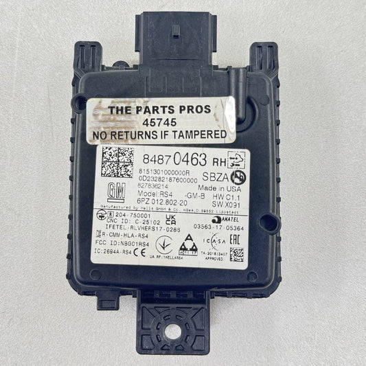 84870463 / 8487 0463 22-24 CADILLAC CT4 CT5 V BLACKWING RIGHT REAR BLIND SPOT RADAR MODULE OEM