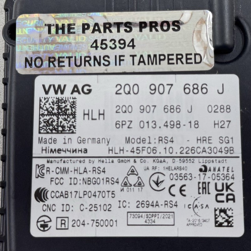 2Q0-907-686-J / 2Q0.907.686.J / 2Q0 907 686 J / 2Q0907686J 22-25 VOLKSWAGEN GOLF R MK8 RIGHT REAR BLIND SPOT SENSOR RADA
