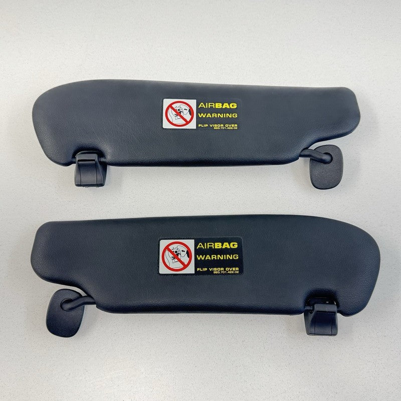 06-08 Porsche Cayman 987 Illuminated Sunvisor Sun Visor Shade Pair Black OEM