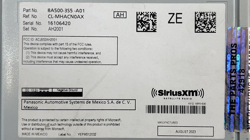 8A500-3S5-A01 / 8A500 3S5 A01 / 8A5003S5A01 24-25 ACURA INTEGRA TYPE S RADIO AUDIO UNIT RECEIVER SYSTEM 8A500-3S5-A01 OE