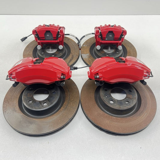  22-25 AUDI A4 S LINE FRONT AND REAR CALIPER BRAKE BREMBO WITH ROTOR SET RED OEM