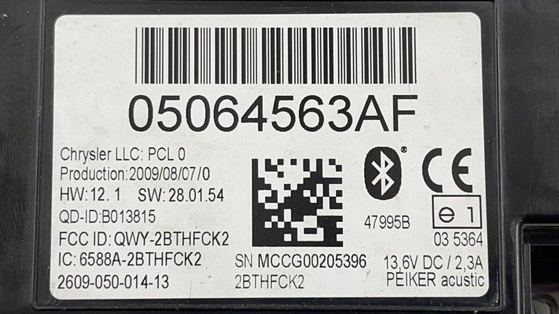 05064563AF 07-10 DODGE RAM TELEMATICS COMMUNICATION BLUETOOTH MODULE 05064563AF OEM