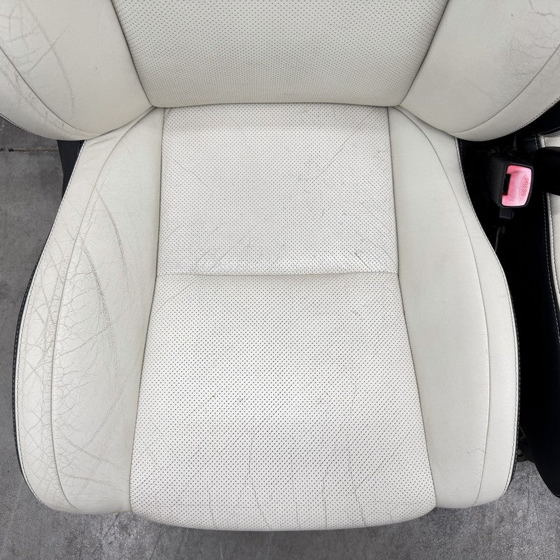 08-10 Lexus IS F Left And Right Front Seat Pair Leather Alpine White OEM